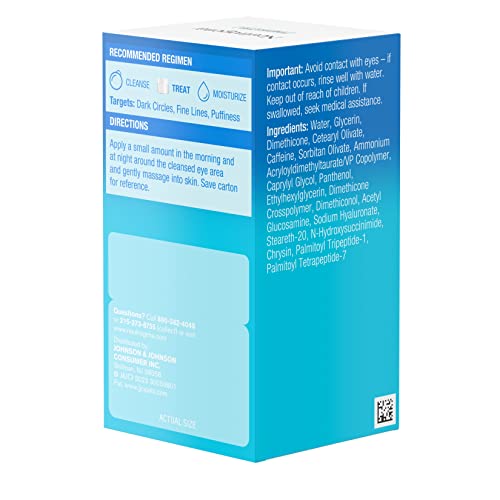 Neutrogena Hydro Boost+ Caffeine Eye Gel Cream, Fragrance-Free Cream with Hyaluronic Acid, Caffeine & Peptide Complex to Reduce the Look of Dark Circles, Fine Lines & Puffiness, 0.5 oz - Image 2