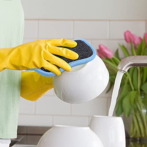 12 Pack Multi-Purpose Scrub Sponges Kitchen, Dish Sponge,Non-Scratch Microfiber Sponge for Efficiently Cleaning Dishes, Pots and Pans and More (Blue) - Image 4