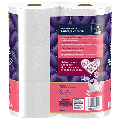 Quilted Northern Ultra Plush® Toilet Paper with Sweet Lilac & Vanilla Scented Tube, 6 Mega Rolls, 3-Ply Bath Tissue - Image 2