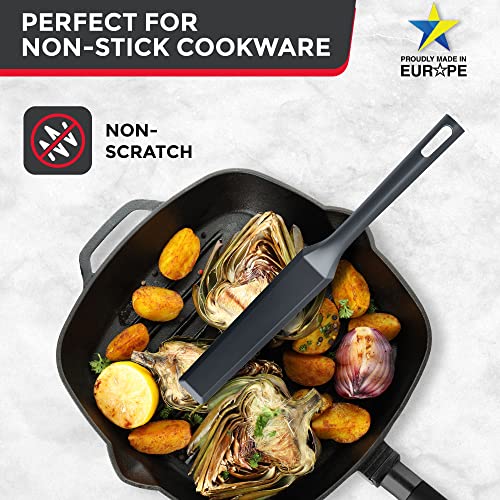 Mueller EuroPhoria Series Spatula, Heat Resistant Nylon Kitchen Turner, Cooking Utensils for Flipping Pancakes, Eggs, Burgers, Crepes and More, Perfect for Nonstick Cookware, Grey - Image 6