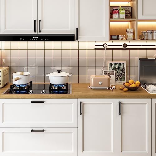 Cobbe 10 Pack Matte Black 5 Inch(128mm) Hole Centers Kitchen Cabinet Handles, Cabinet Pulls Kitchen Cabinet Hardware for Cupboard Drawer Handles Dresser Pulls - Image 7