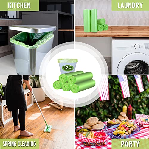 Trash Bags 13 Gallon Tall Kitchen Garbage Bags, Inwaysin Recycle Bags, Biodegradable Trash Bags, 75 Bags, Green - Image 7