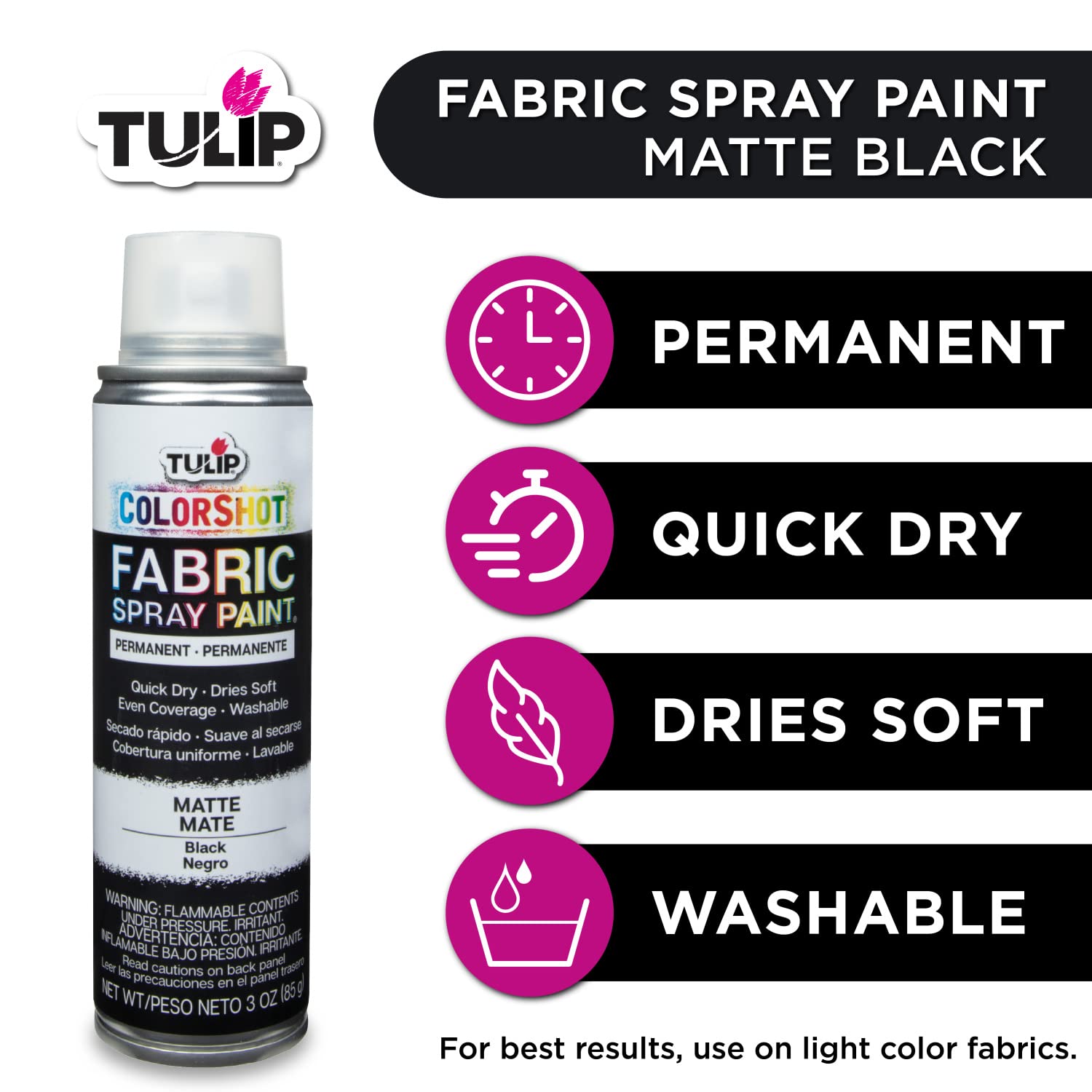 Tulip ColorShot Instant Fabric Spray Color 3oz. Black - Image 6