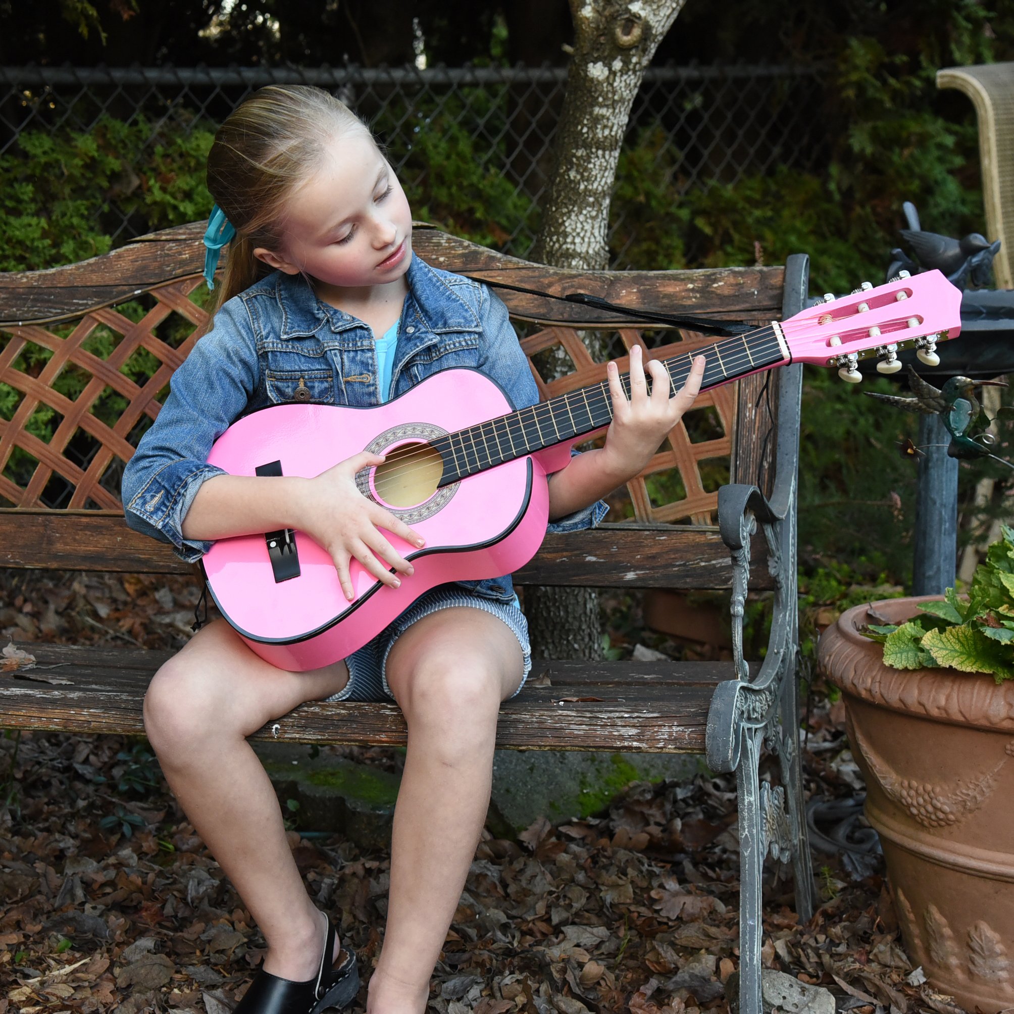30" Wood Classical Guitar with Case and Accessories for Kids/Girls/Boys/Beginners (Pink) - Image 4